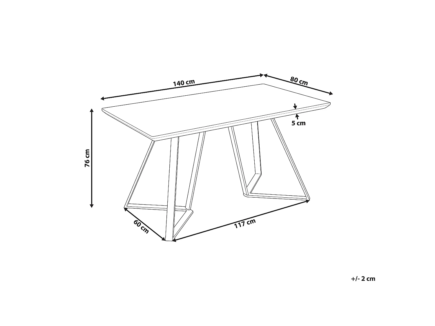 Table de repas UPTON Marron clair 140 cm 80 cm