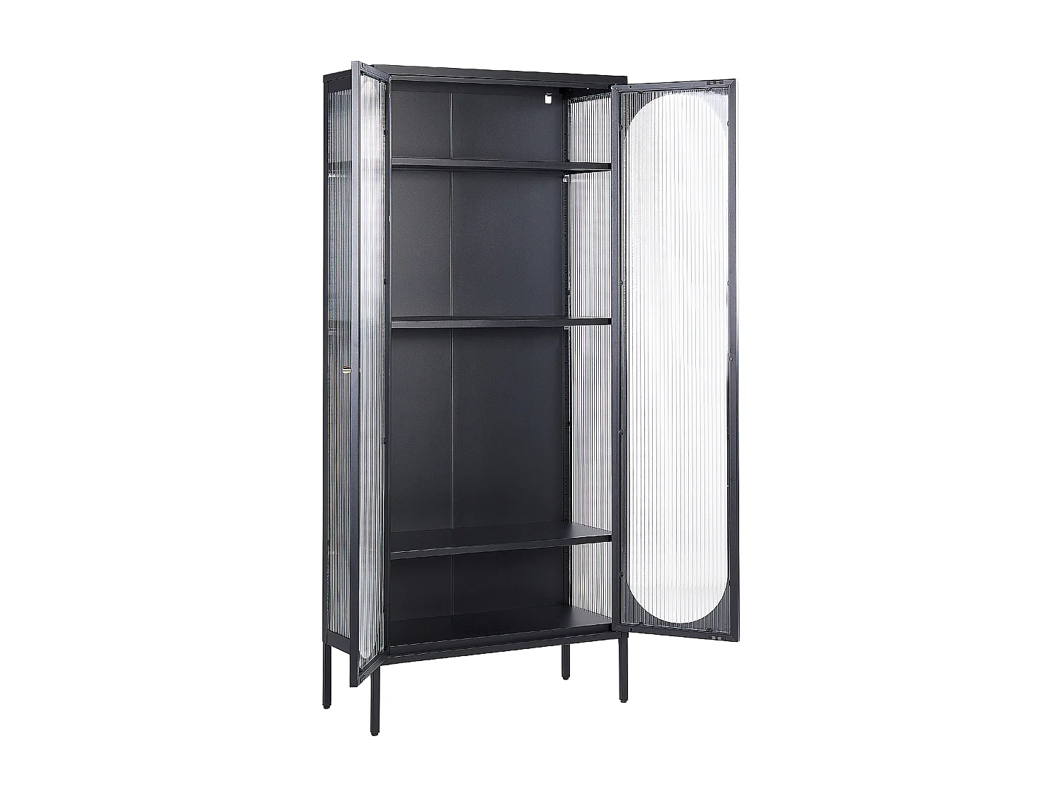 Vitrine en verre FOXTON Métal 80 cm Noir