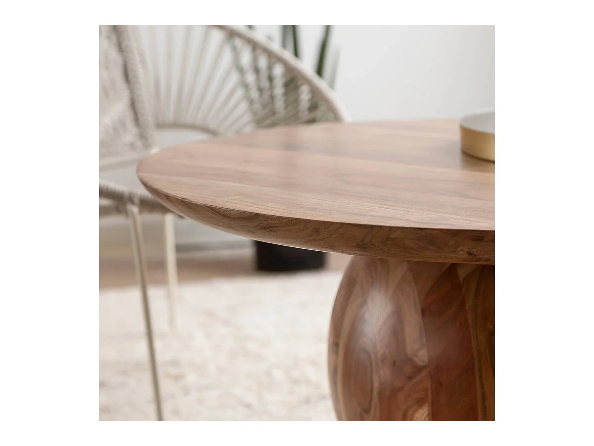 Table basse ronde en bois d'acacia Charlou