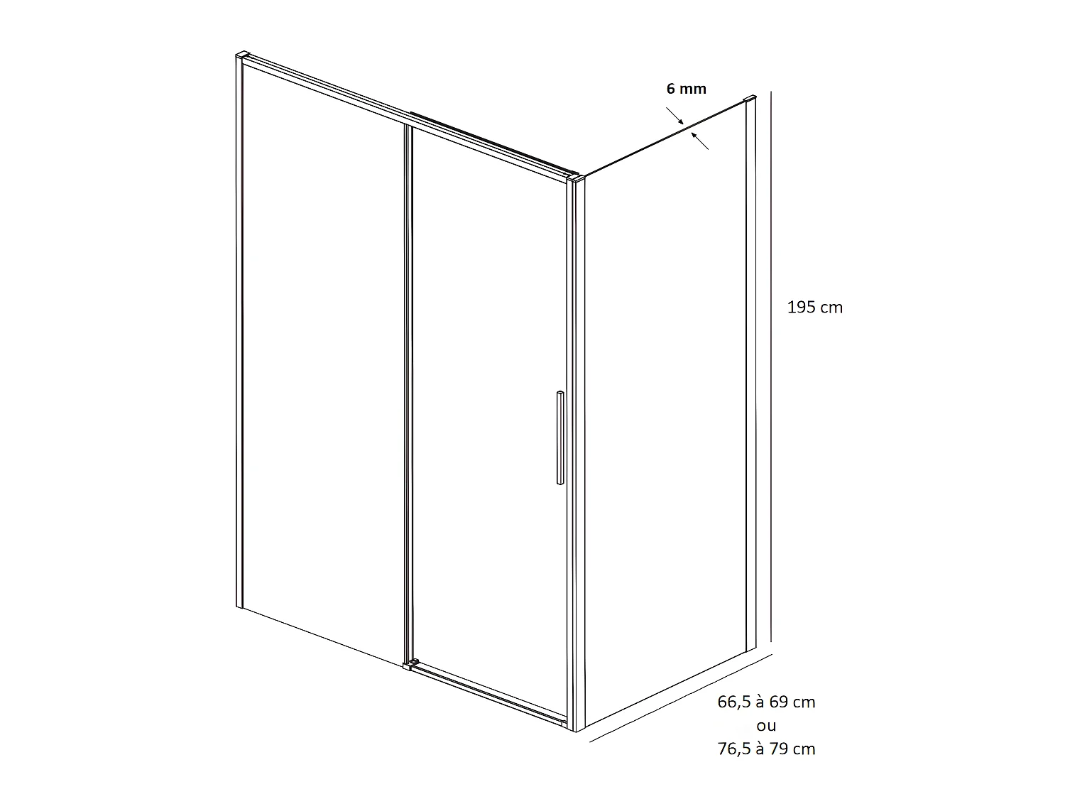 Lateral fijo 66.5-69 cm para DELTA Cromado