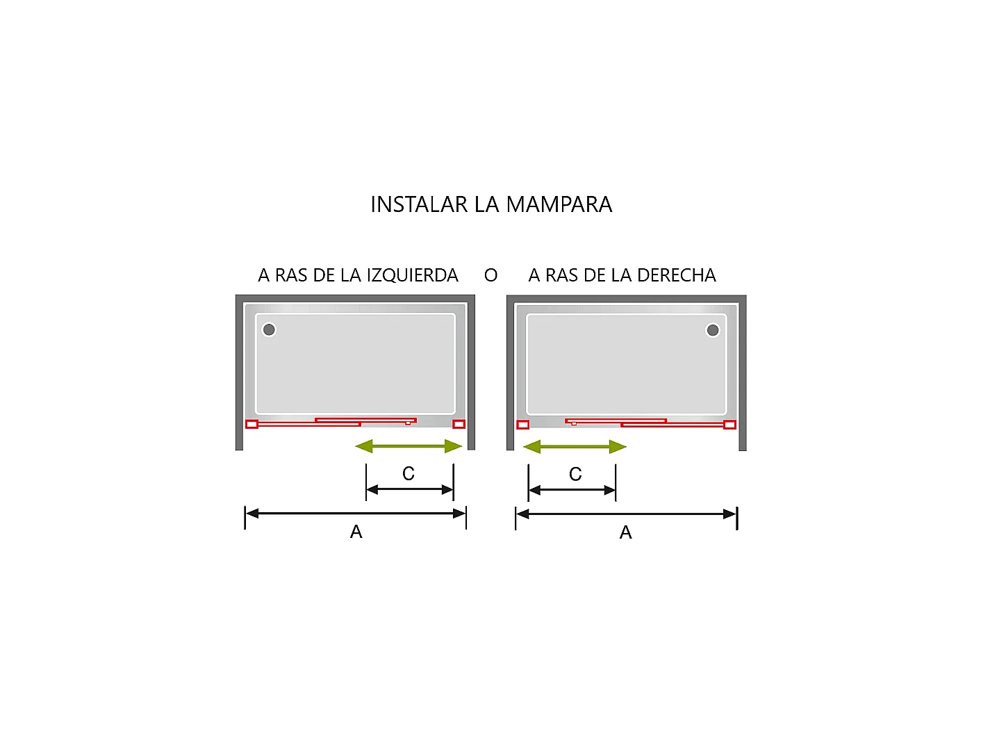 Frontal de ducha + Puerta Corredera 121-123.6 cm DELTA Negro