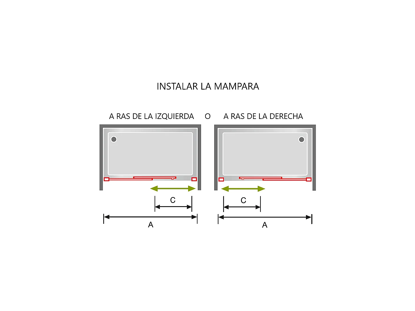 Frontal de ducha + Puerta Corredera 121-123.6 cm DELTA Negro