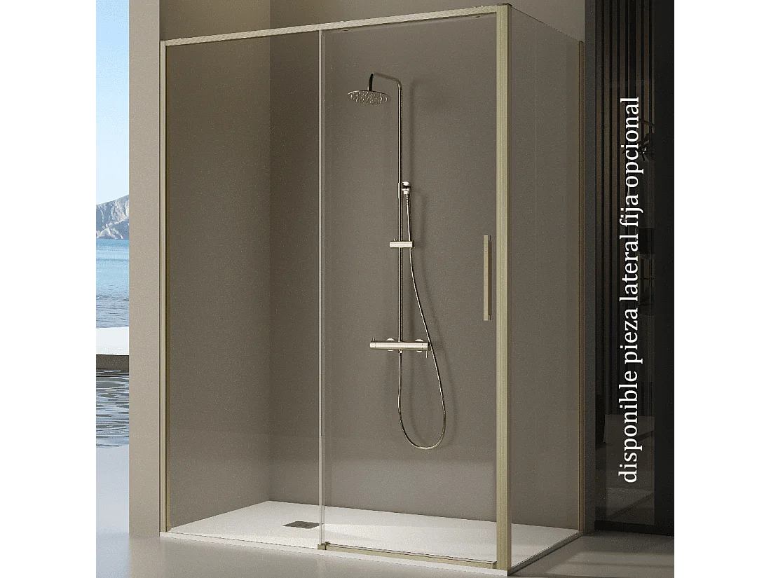 Frontal de ducha + Puerta Corredera 140-142.6 cm DELTA Dorado