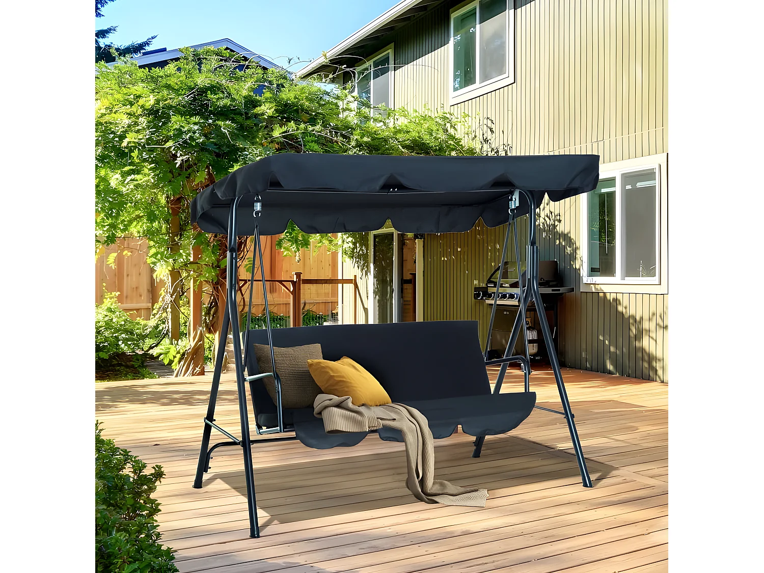 Columpio Balancin de 3 Plazas, KLS-E003. Muebles de Jardin y Terraza