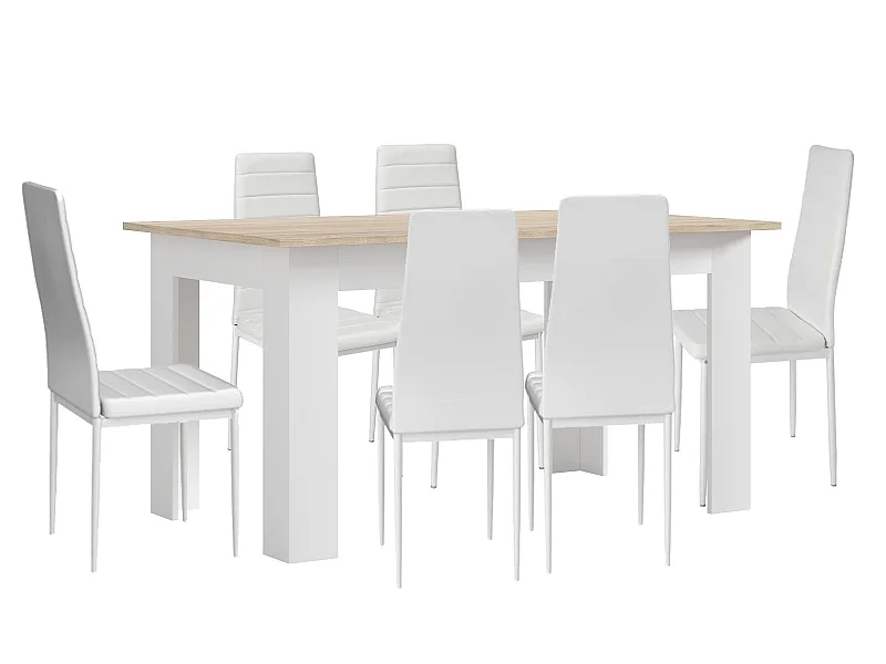 Pack Mesa de Comedor o Cocina Admiral + 4 Sillas en Polipiel/metal C05