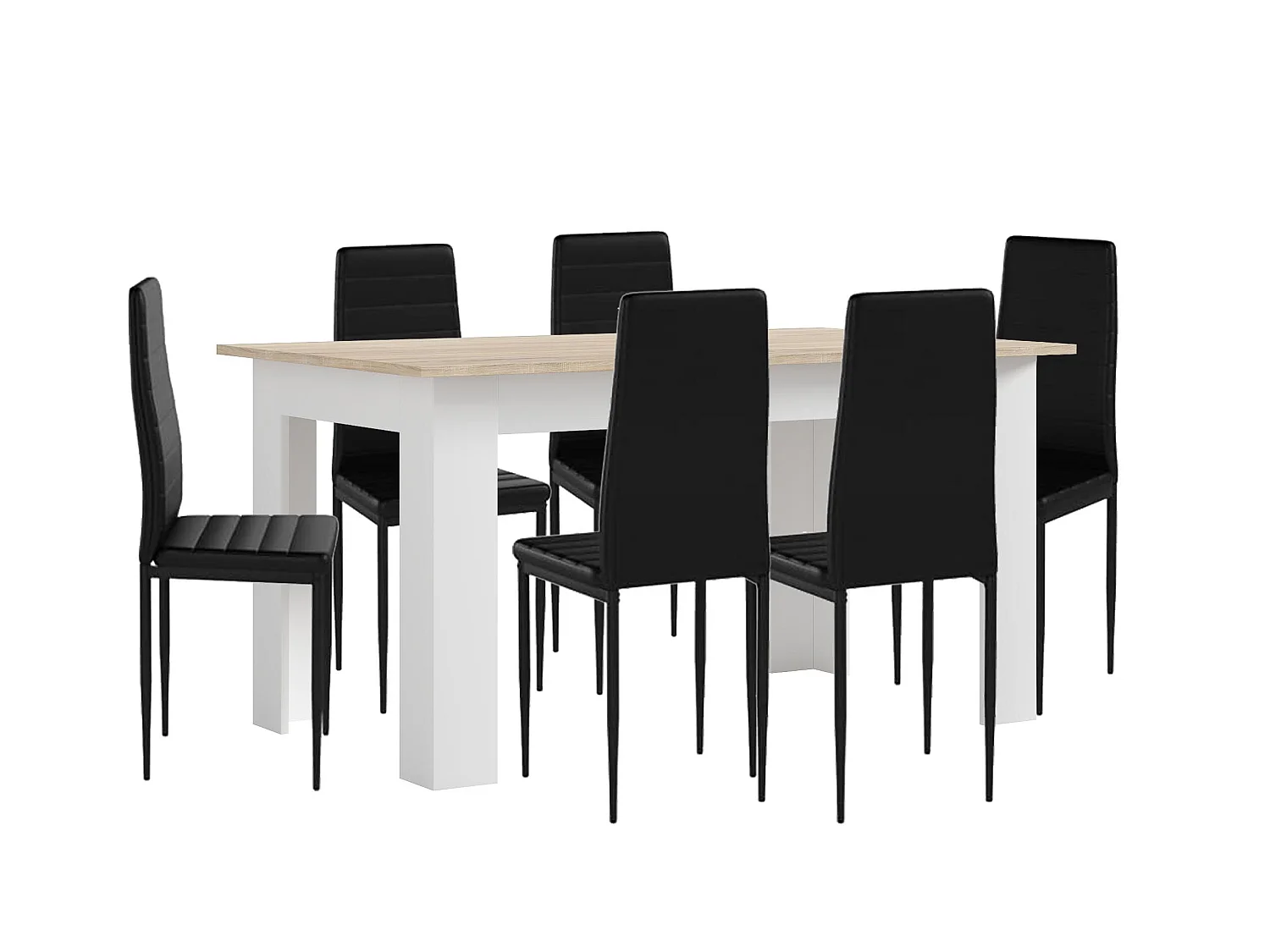 Pack Mesa de Comedor o Cocina Admiral + 4 Sillas en Polipiel/metal C05