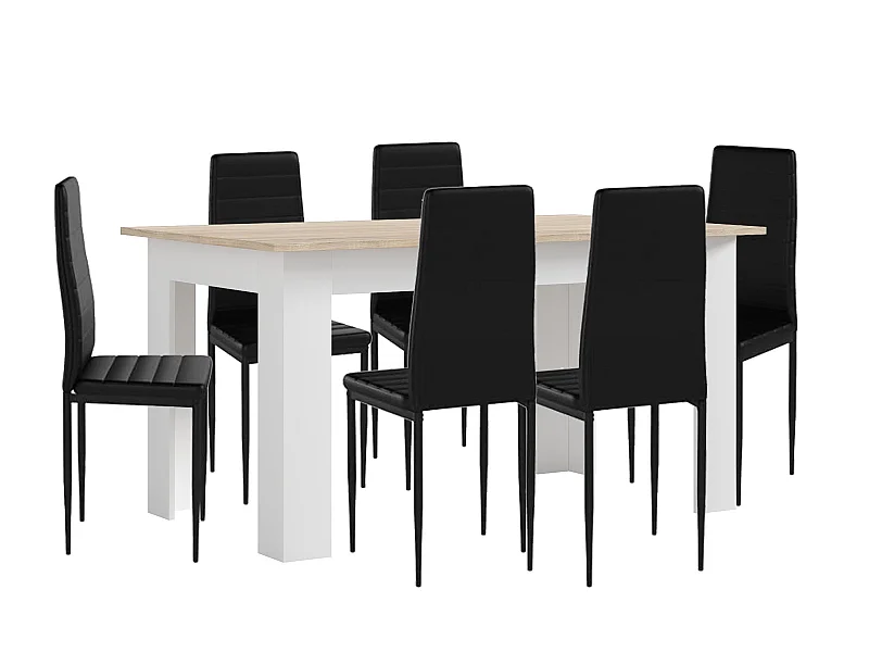 Pack Mesa de Comedor o Cocina Admiral + 4 Sillas en Polipiel/metal C05