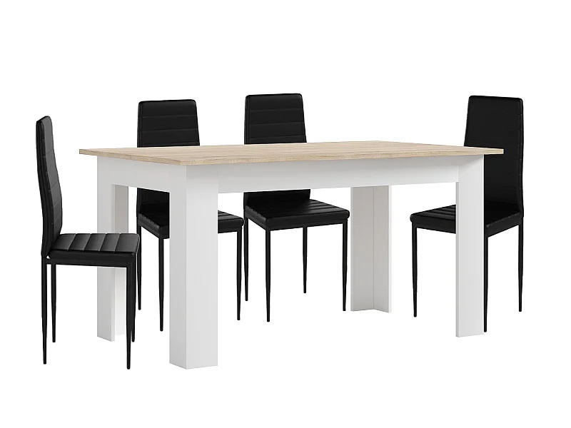 Pack Mesa de Comedor o Cocina Admiral + 4 Sillas en Polipiel/metal C05