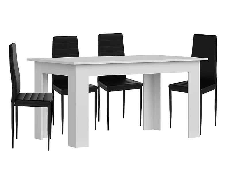 Pack Mesa de Comedor o Cocina Admiral + 4 Sillas en Polipiel/metal C05