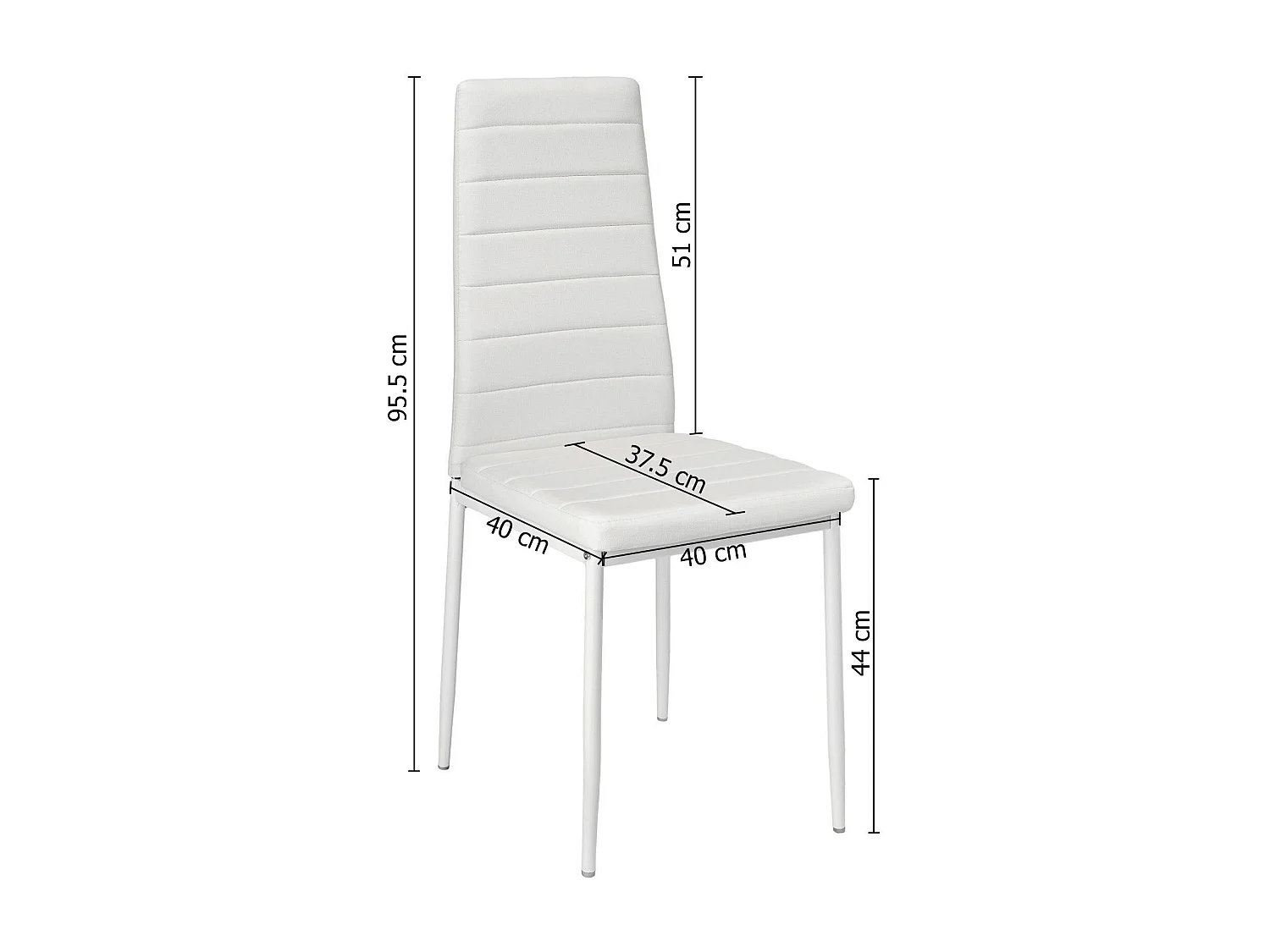 Conjunto Mesa de Jantar ou Cozinha Branco + 4 Cadeiras de Couro Sintético/metal Branco