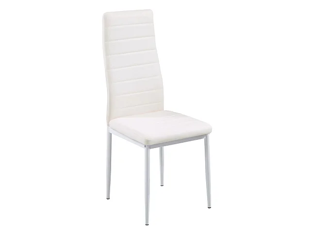 Cadeira de Jantar em Couro Sintético/metal Branco, 6 unidades