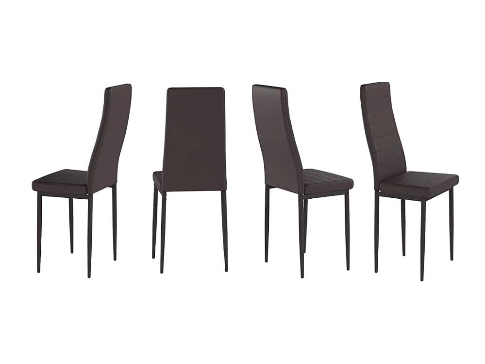 Pack 4 sillas C-05 marrón poli piel y estructura metalica de gran calidad le darán vida a cualquier hogar y combinan fácilmente