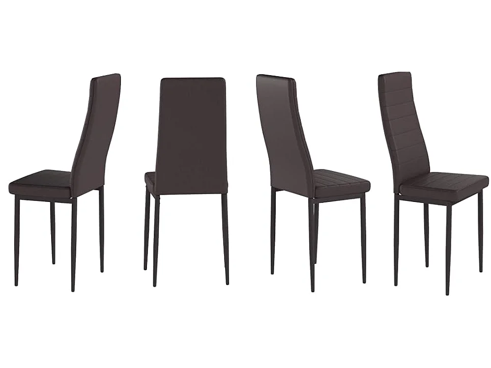 Pack 4 sillas C-05 marrón poli piel y estructura metalica de gran calidad le darán vida a cualquier hogar y combinan fácilmente