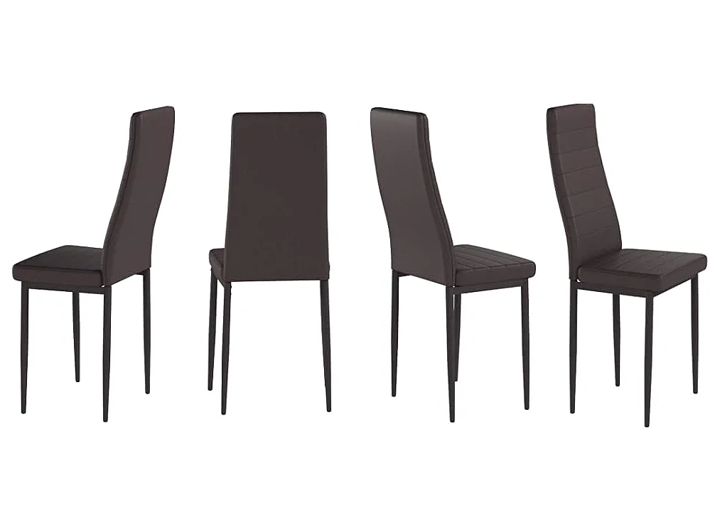 Pack 4 sillas C-05 marrón poli piel y estructura metalica de gran calidad le darán vida a cualquier hogar y combinan fácilmente