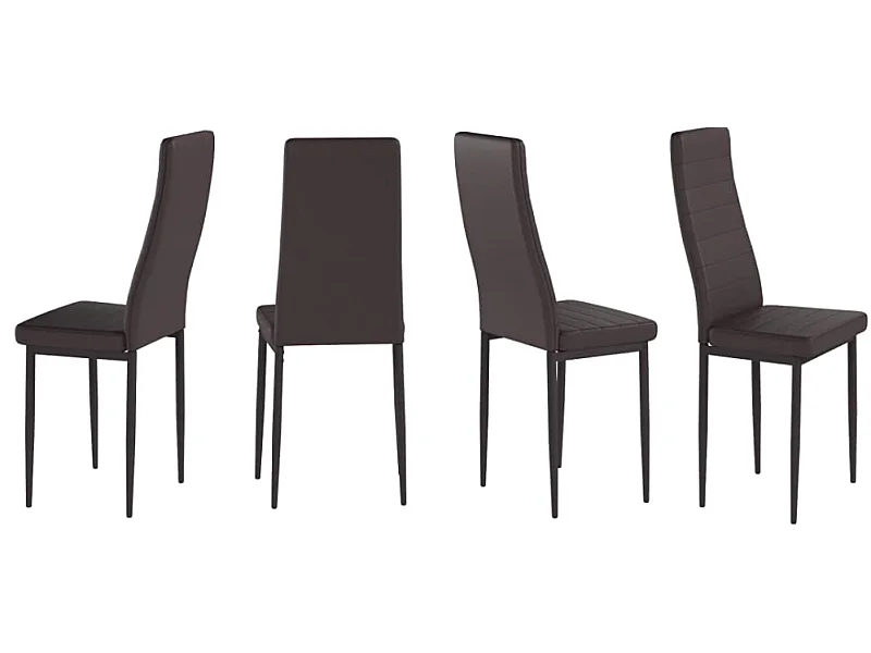 Pack 4 sillas C-05 marrón poli piel y estructura metalica de gran calidad le darán vida a cualquier hogar y combinan fácilmente
