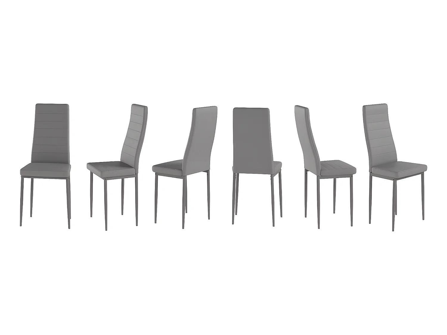 Pack 6 sillas C-05 gris, poli piel y estructura metalica excelente relación calidad precio transformará la decoración de tu hogar aportando exclusividad en estilo