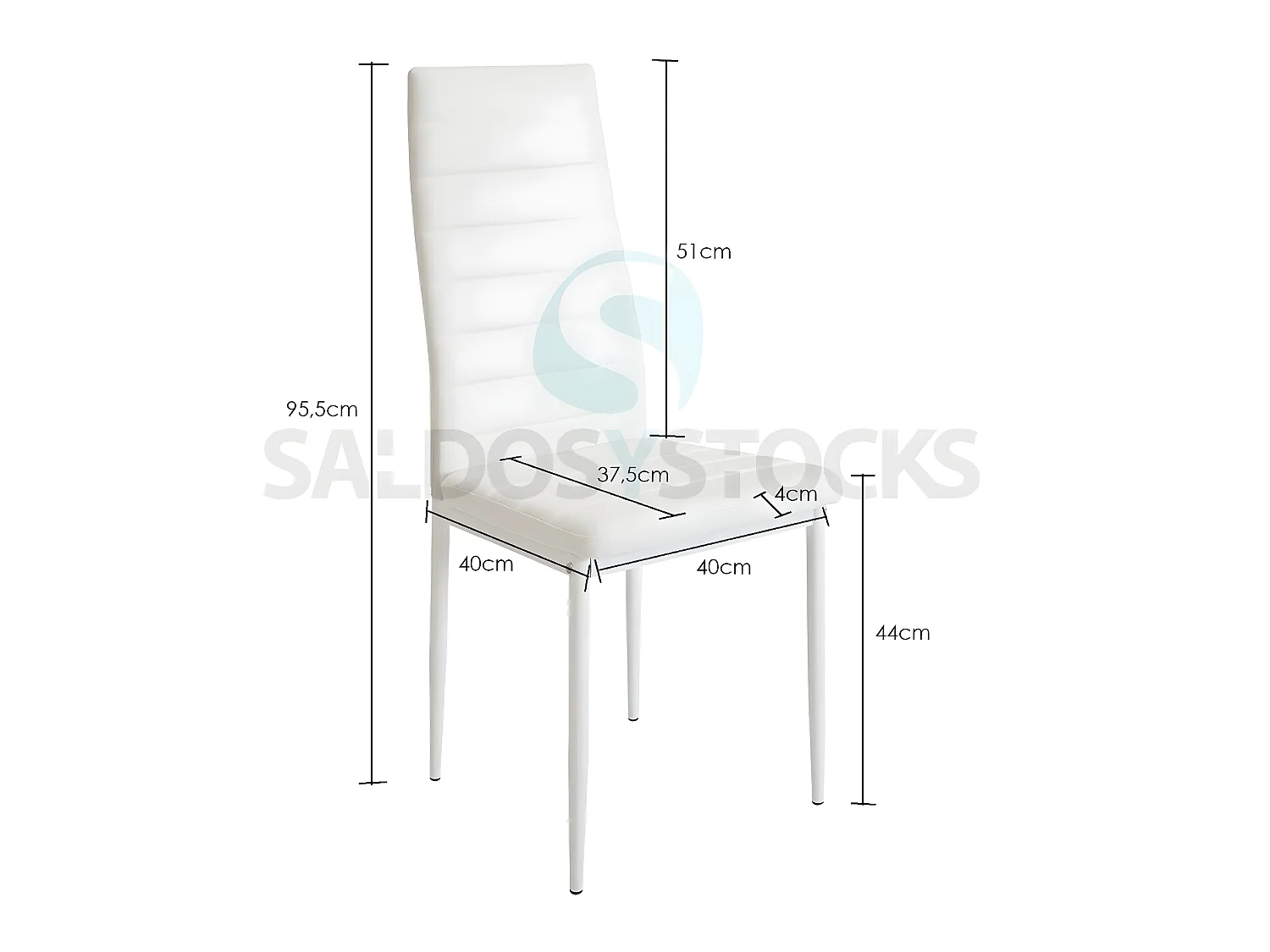 Pacote de 4 cadeiras de couro poli branco C-05 e estrutura metálica de alta qualidade darão vida a qualquer casa e combinarão facilmente