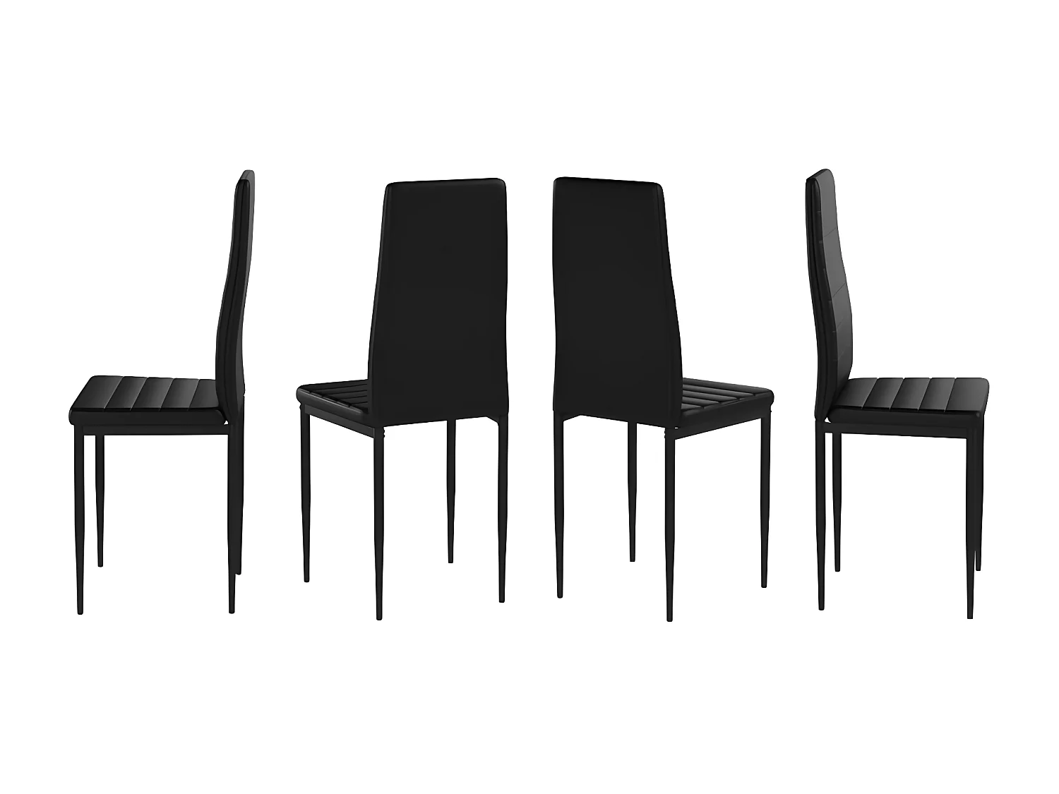 Pack 4 sillas C-05 negro poli piel y estructura metalica de gran calidad le darán vida a cualquier hogar y combinan fácilmente