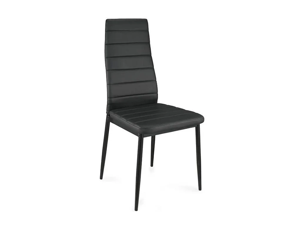 Pacote de 4 cadeiras de couro poli preto C-05 e estrutura metálica de alta qualidade darão vida a qualquer casa e combinarão facilmente