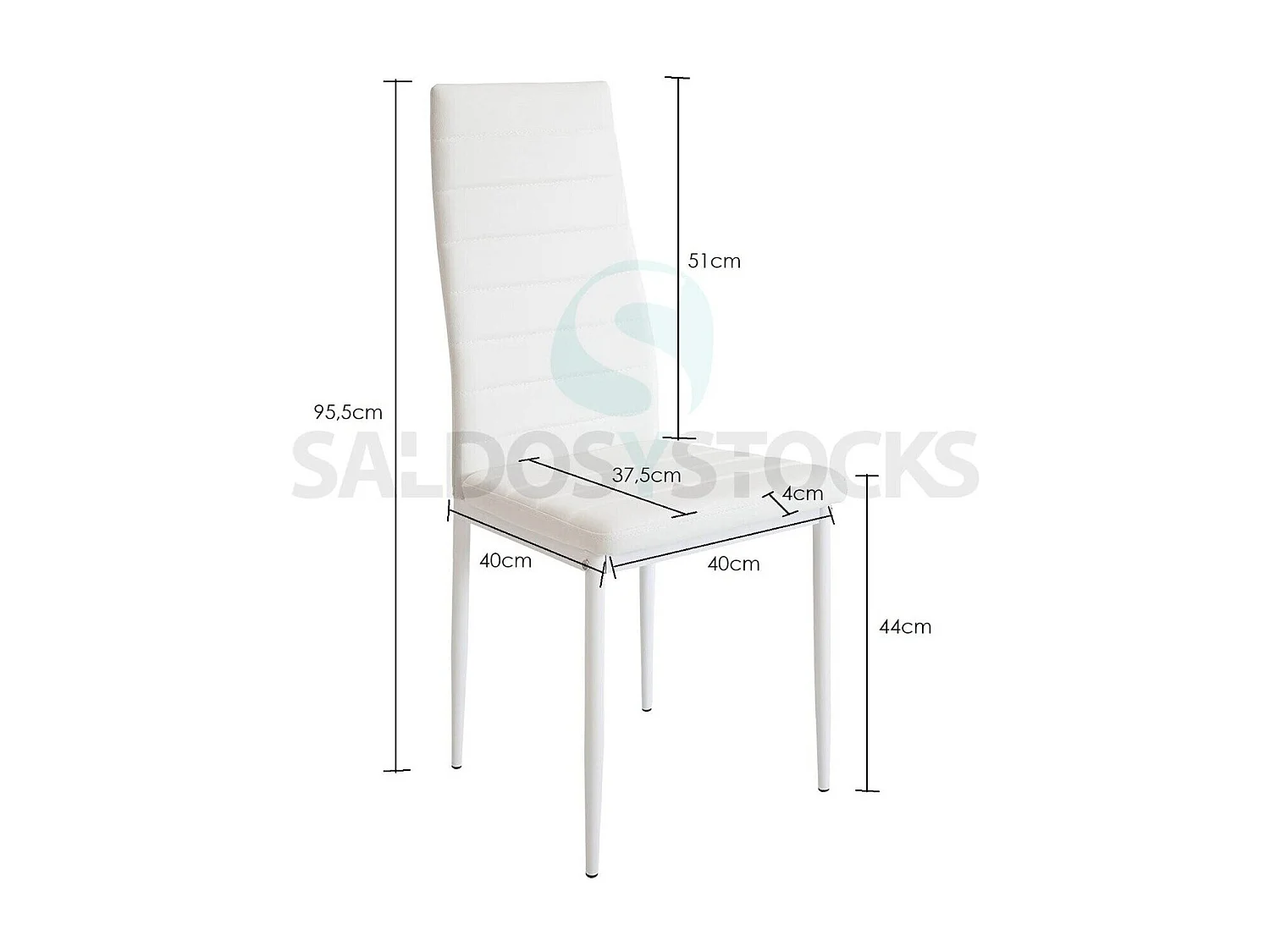 Pacote de 4 cadeiras de couro poli preto C-05 e estrutura metálica de alta qualidade darão vida a qualquer casa e combinarão facilmente