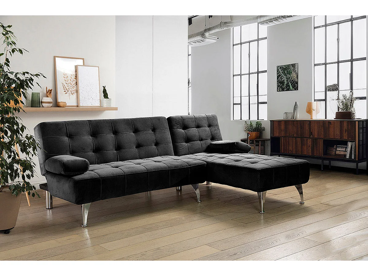 Sofá-Cama Chaise Longue XS 198cm Cinza Escuro
