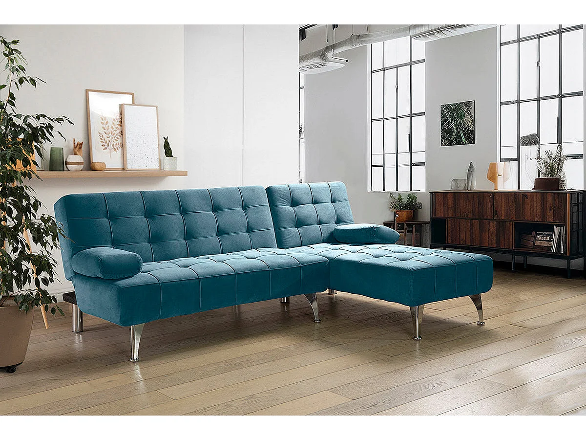 Sofá-Cama Chaise Longue XS 198cm Cinza Escuro