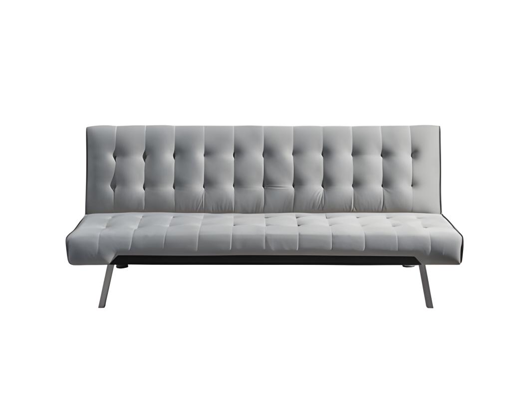 Sofá cama 2 lugares Clic Clac NAHIA Veludo 168x69cm Cinza