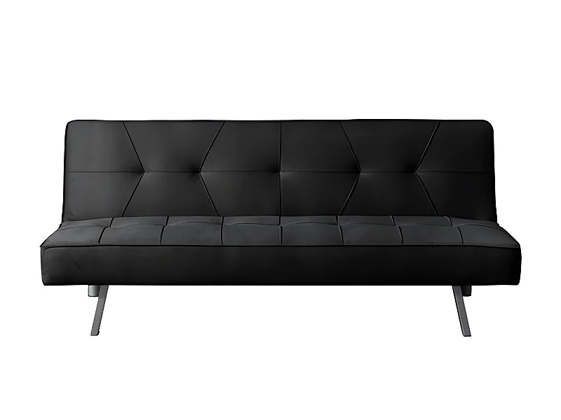 Sofá cama 2 plazas Clic Clac terciopelo 175x74cm Negro