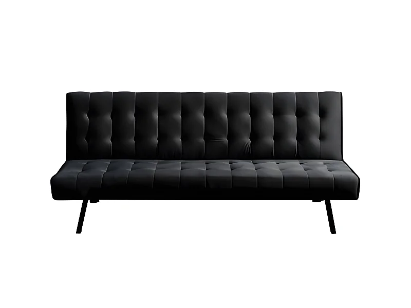 Sofá cama 2 Plazas Clic Clac NAHIA terciopelo 168x69cm Negro