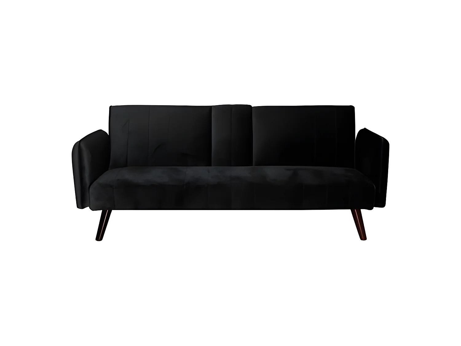 Click Clac Roma Sofá-cama de 2 lugares repousa vidro veludo 183x74cm Preto