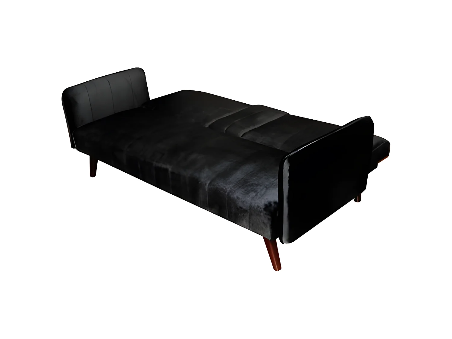Click Clac Roma Sofá-cama de 2 lugares repousa vidro veludo 183x74cm Preto