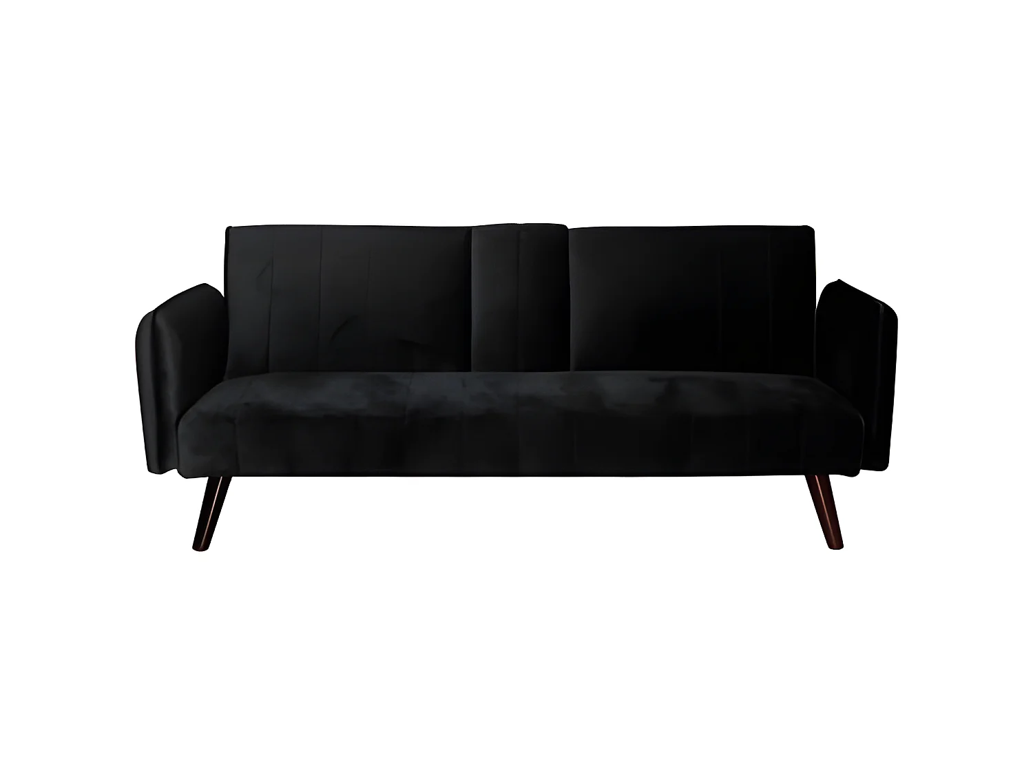 Click Clac Roma Sofá-cama de 2 lugares repousa vidro veludo 183x74cm Preto