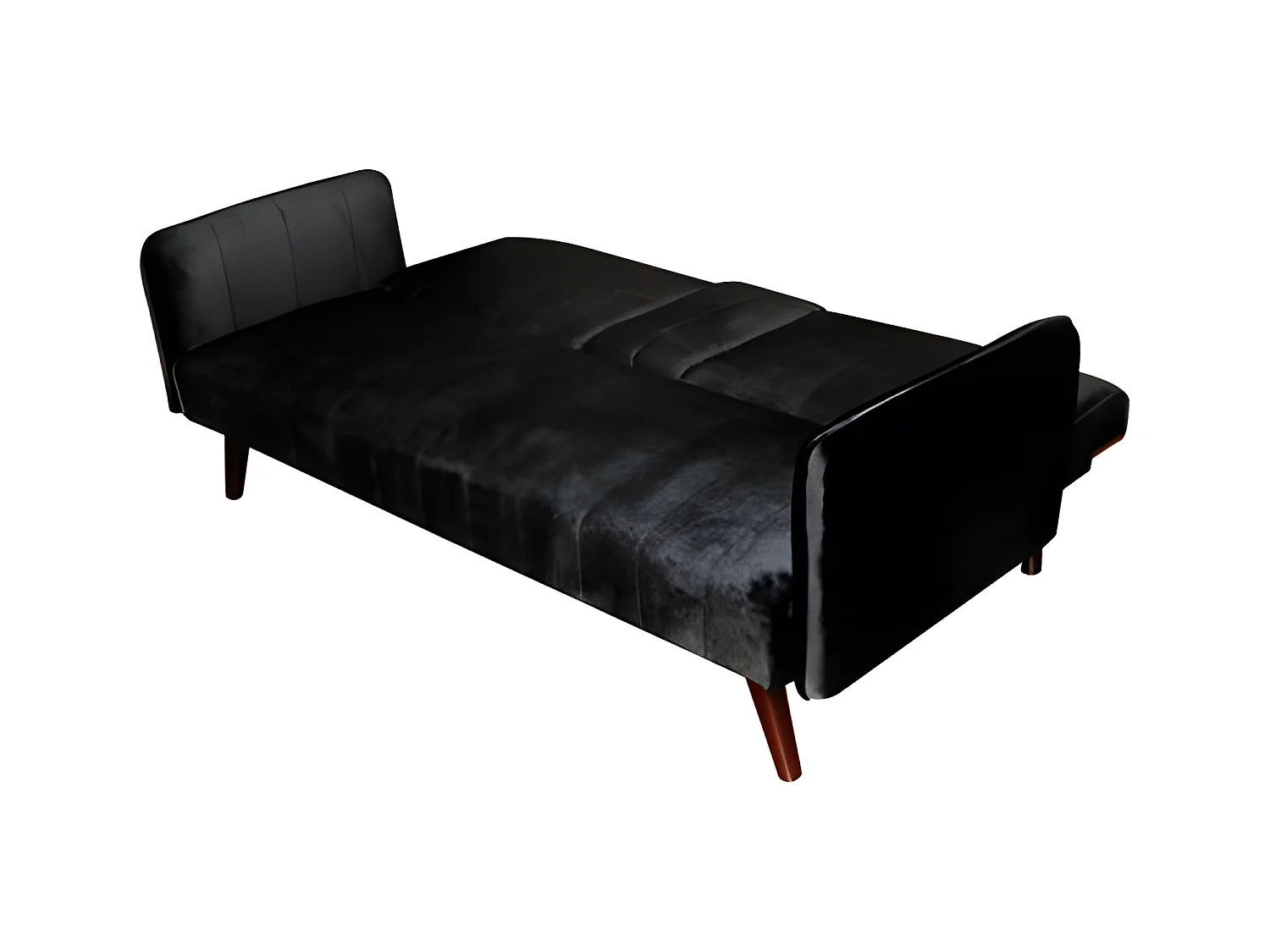 Click Clac Roma Sofá-cama de 2 lugares repousa vidro veludo 183x74cm Preto