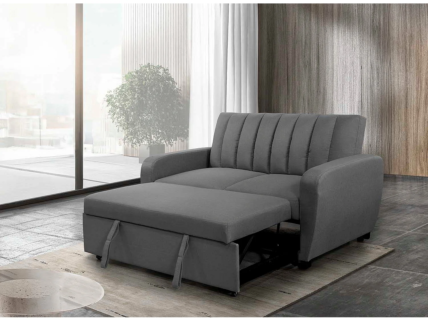 Sofá-Cama de Casal Berlin 155cm Preto