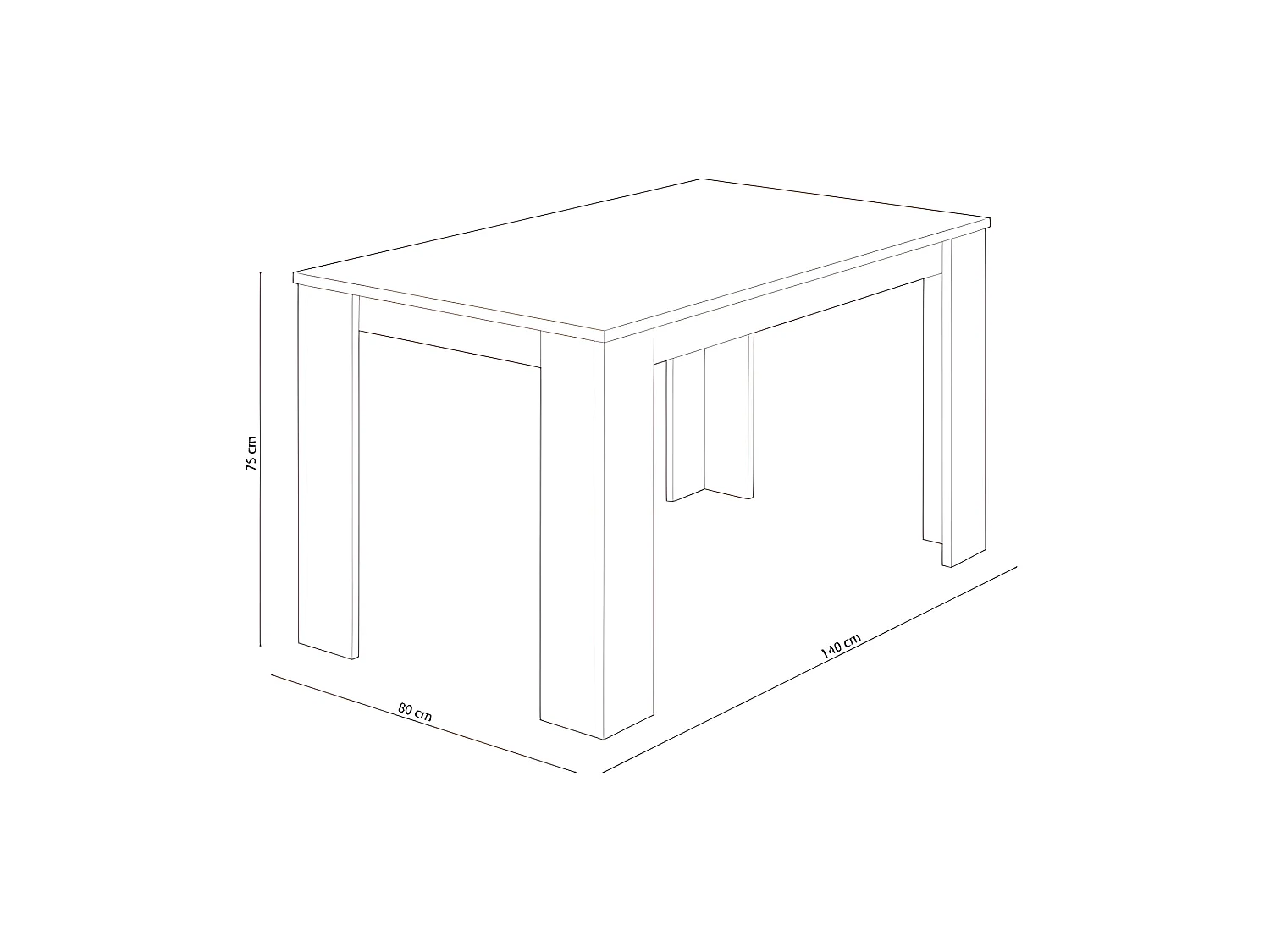 Mesa de Jantar ou Cozinha Almirante 140x80cm branca