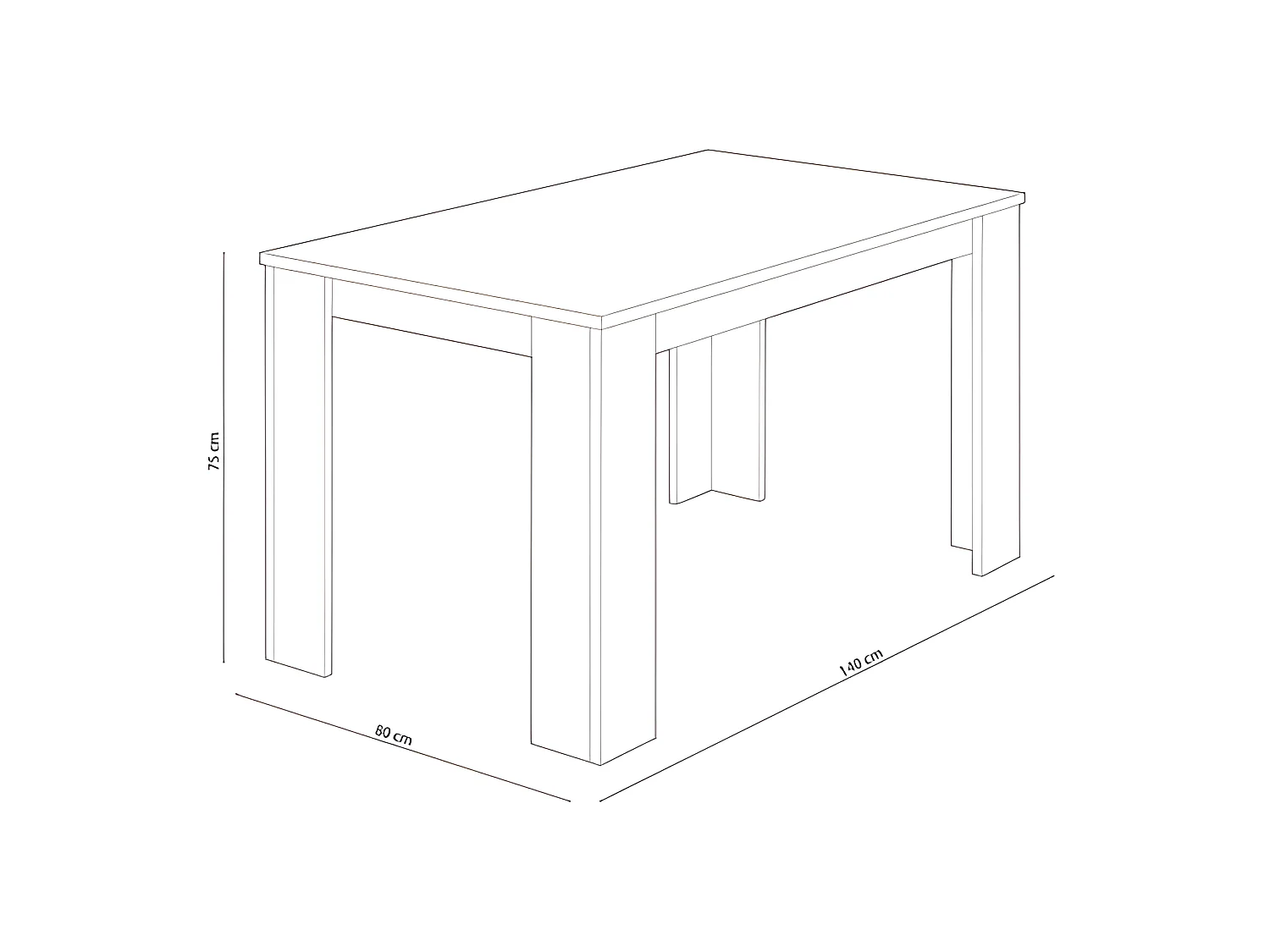 Mesa de Comedor o Cocina Admiral 140x80cm sonoma