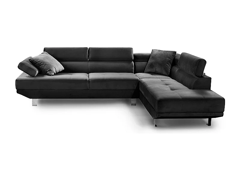 Sofa Chaise Longue Rinconera Daniela 262cm Negro, Chaise Derecho