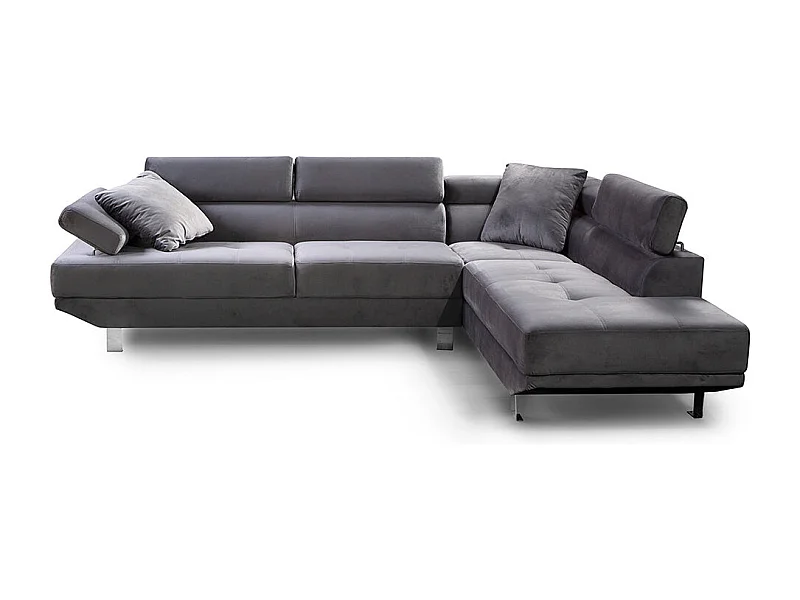 Sofa Chaise Longue Rinconera Daniela 262cm Gris, Chaise Derecho