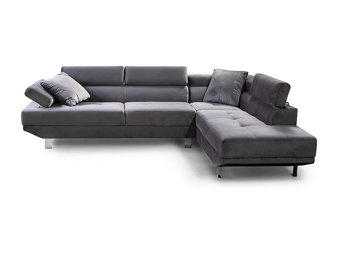 Sofa Chaise Longue Rinconera Daniela 262cm Gris, Chaise Derecho