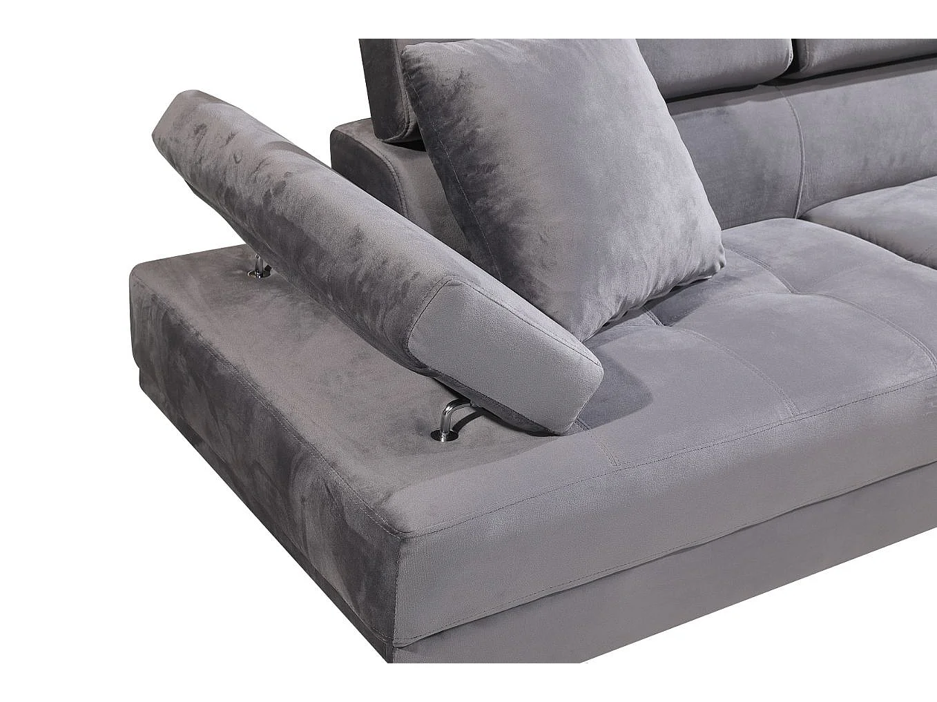 Sofa Chaise Longue Rinconera Daniela 262cm Gris, Chaise Derecho