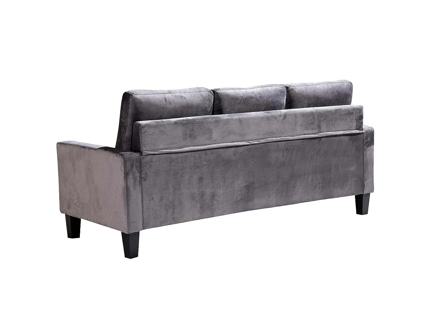 Sofa + Puf Convertible en Chaise Longue 184x131 cm 3 plazas color gris