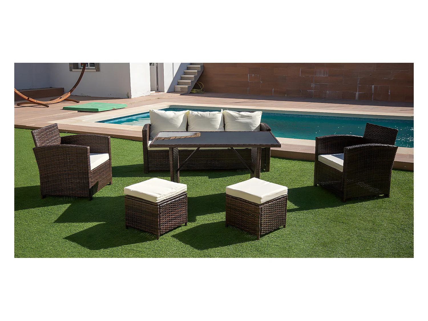 Sofa rinconera exterior terraza SFS020 color brown