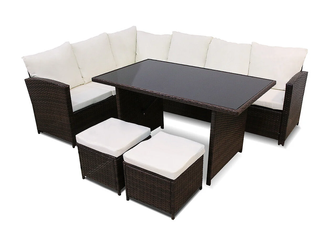 Sofá de canto externo com terraço SFS019 marrom