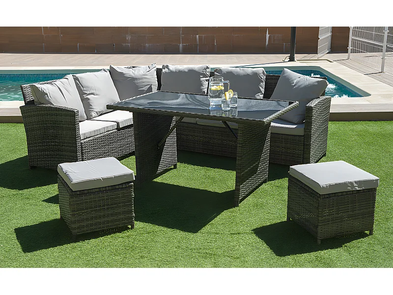 Sofa rinconera exterior terraza SFS019 color gris