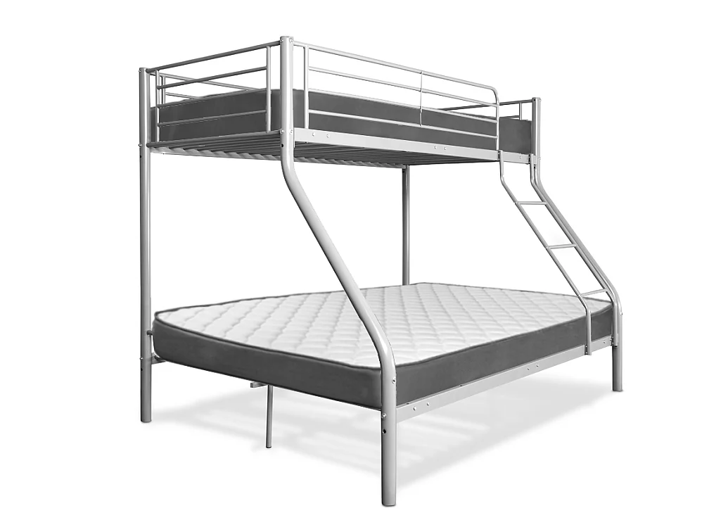 Litera matrimonial metálica e individual para 3 personas color gris