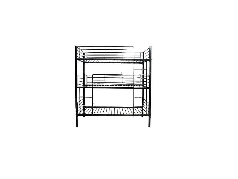 Beliche triplo com estrutura em metal preto, 215x200x97cm