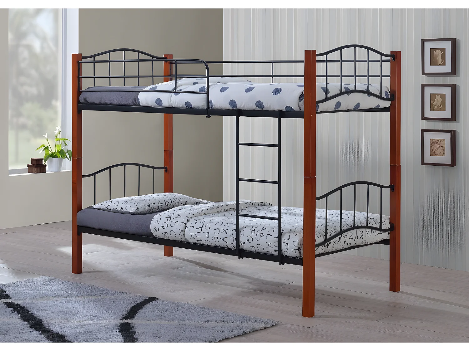 Beliche Duplo de Madeira e Metal 90x190 cm