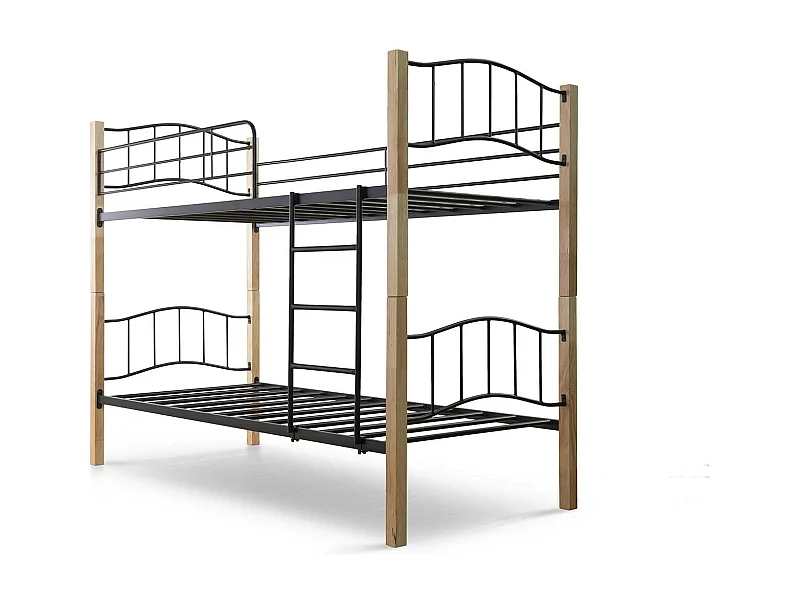 Litera Doble Cama de Madera y Metal de 90x190 cm