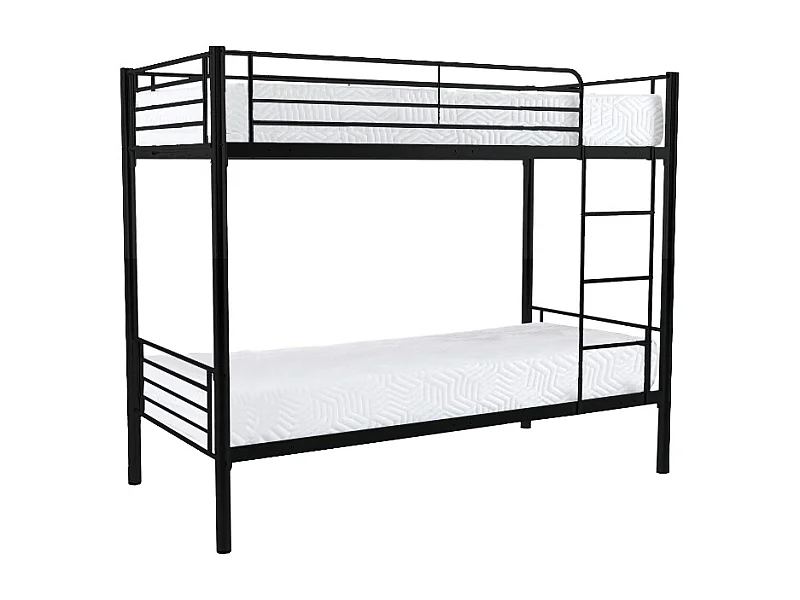 Oferta: Litera Metalica Doble Cama 90cm Negro + 2 Colchones