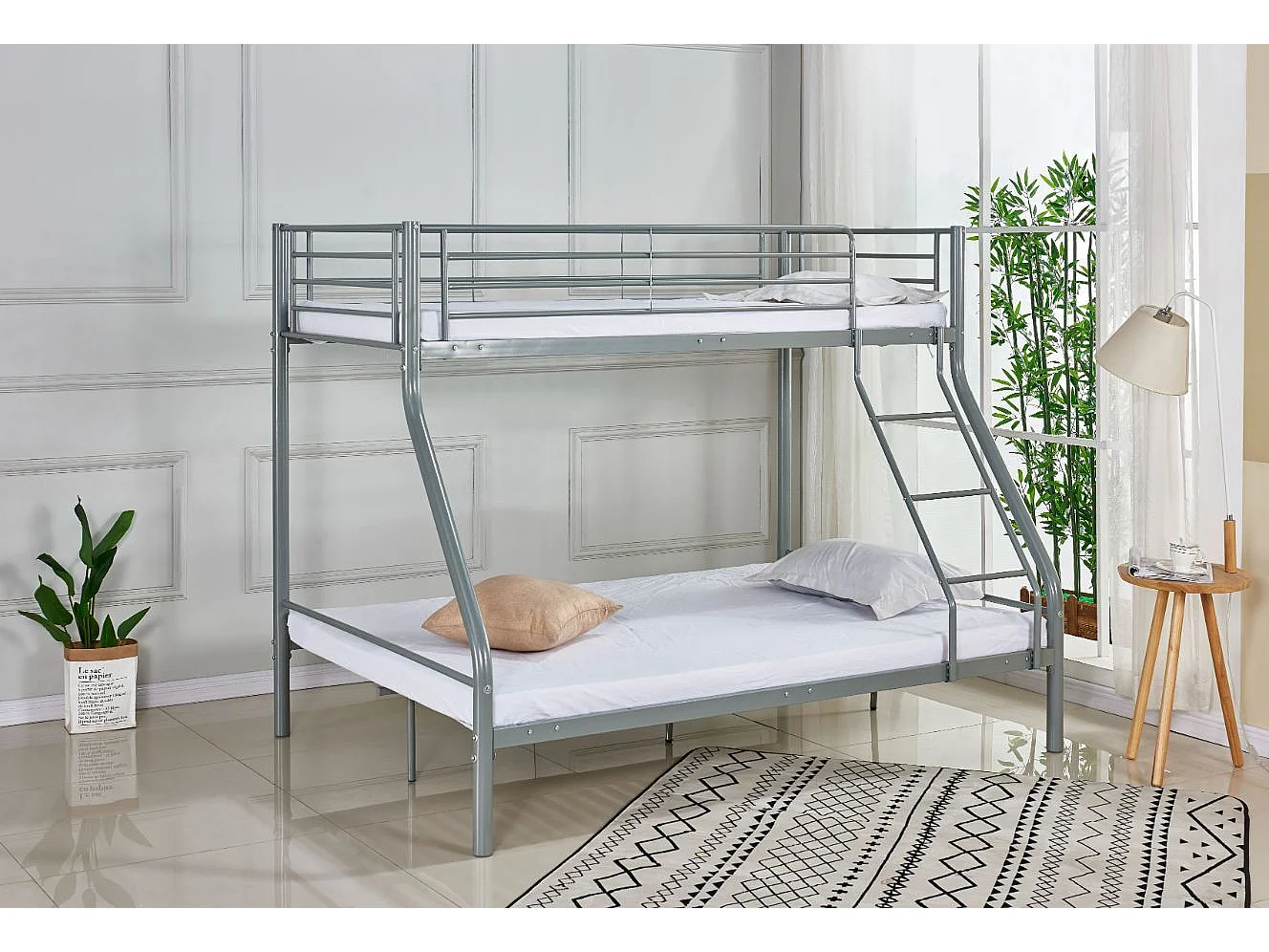 Litera de Matrimonio Metalica Gris